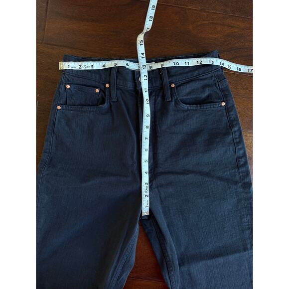 MOTHER Study Skimp High Rise Cropped Straight Leg Jeans Blue Graphite Black 26 - Picture 11 of 12